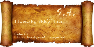 Ilovszky Adélia névjegykártya